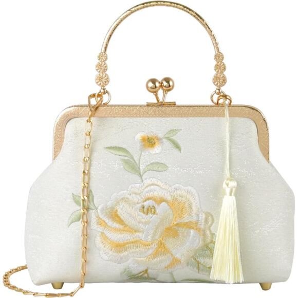 Handbags - YeBon Retro Shoulder Chain Messenger Clutch Chinese Style Embroidered Elegant